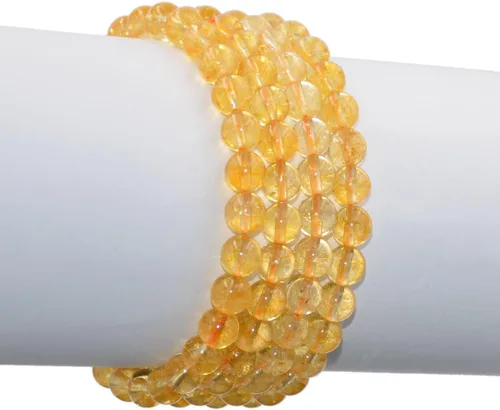 Miniatura 3 de AD Beads Pulsera elástica de cuentas redondas de piedras preciosas naturales, curación Reiki, 0.315 in