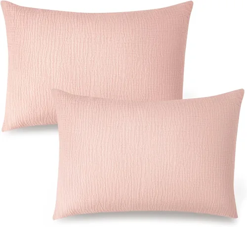 Miniatura 18 de Konssy Funda de almohada de muselina para almohada de 13 x 18 pulgadas, paquete de 2 fundas de almohada de algodón suave y transpirable para niños