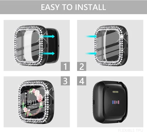 Miniatura 5 de CHANCHY Paquete de 10 fundas protectoras de pantalla compatibles con Fitbit Versa 2, funda protectora completa de TPU suave cubierta parachoques