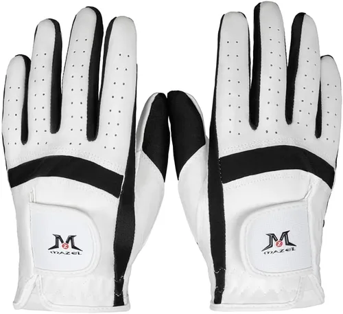 Miniatura 12 de MAZEL Guantes de golf para niños y niñas, para mano derecha e izquierda (1 par) guantes de golf transpirables de microfibra para jóvenes, blanco
