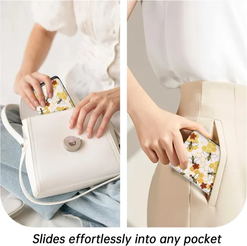 Miniatura 8 de Toughergun Billetera para Mujeres con Bloqueo RFID, Pequeña, Compacta, Bifold de Cuero de Lujo, Billetera de Bolsillo para Damas, Mini Monedero