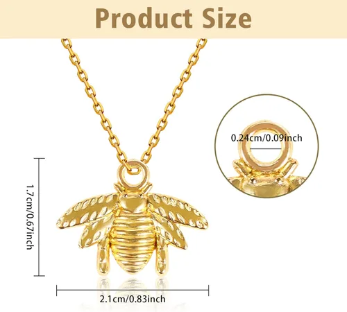 Miniatura 2 de QXUJI - 100 dijes de aleación de abeja para hacer joyas, dijes de abeja de metal, para collares, pulseras, aretes, accesorios de fabricación