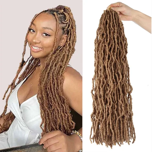 Miniatura 16 de LMZIM 7 paquetes de cabello sintético de ganchillo preanudado de 26 pulgadas, trenzas de ganchillo suaves de diosa para mujeres negras, extensiones