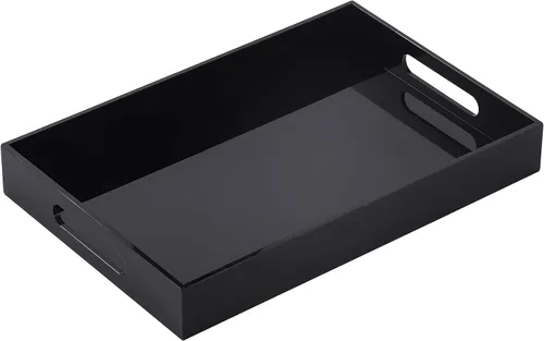 Miniatura 9 de Bandeja de servir de acrílico grande tamaño King para cama, 24 x 24 pulgadas, a prueba de derrames, bandejas decorativas, organizador de encimera