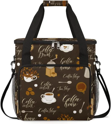 Miniatura 9 de Bolsa de transporte con diseño de acuarela para cafetera de granos de café, bolsa tote de almacenamiento y viaje para café, compatible con cafetera
