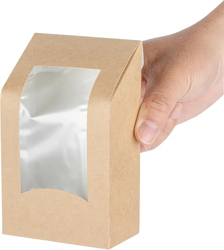 Miniatura 12 de Restaurantware Cajas de papel para llevar - 1 ventana - Kraft - Ángulo - Caja de 50 ct