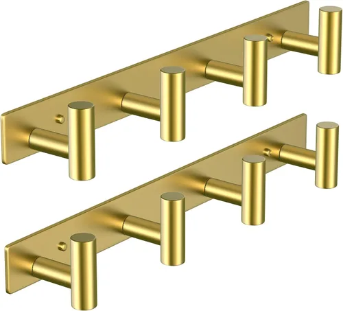 Miniatura 19 de VAEHOLD Ganchos de Pared para Abrigos Montados en Pared, Perchero con 6 Ganchos Dobles para Colgar Toalla Sombrero Abrigo Bata Bolsa Llave para Baño