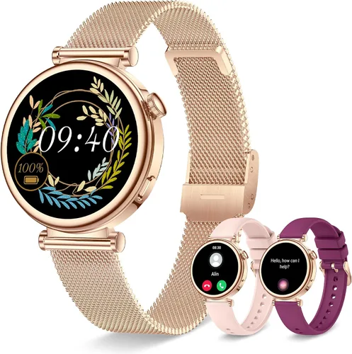 Miniatura 8 de Reloj inteligente para mujer con llamada Bluetooth, reloj de fitness de 1.27 pulgadas, contador de pasos, monitor de sueño de frecuencia cardíaca
