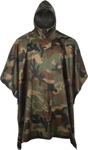 Miniatura 10 de GRVCN Poncho de lluvia militar, impermeable de camuflaje impermeable ligero al aire libre