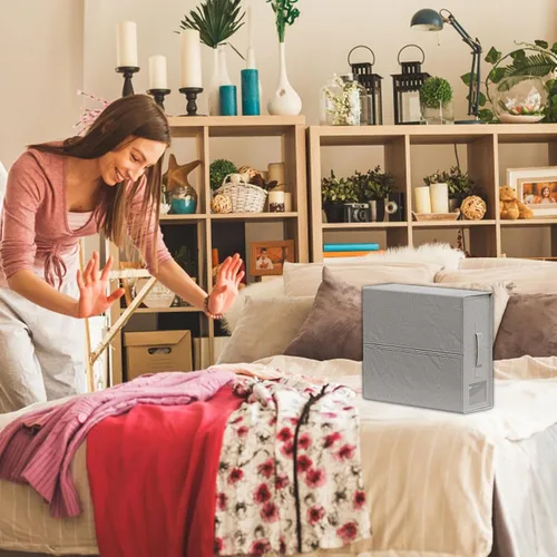 Miniatura 5 de Organizador plegable de almacenamiento de ropa de cama, organizador de sábanas, caja de almacenamiento de tela Oxford 600D para ropa de cama, toalla