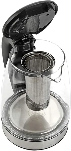 Miniatura 3 de Hervidor de té eléctrico de vidrio de 1.8 L, hervidor de agua eléctrico de hervido rápido, caldera de agua caliente y calentador de té, con luces
