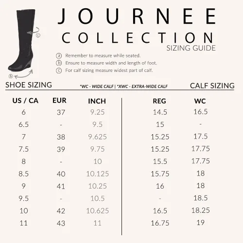 Miniatura 5 de Journee Collection Botas largas para mujer con tacón de cuña y cremallera interior, color marrón, 8, Marrón
