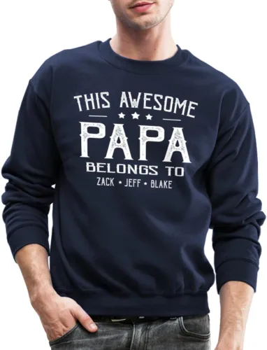 Miniatura 3 de IZI POD This Awesome Dad Belongs to Shirt - Camisa personalizada para papá con nombre del niño - Regalos de cumpleaños - Camisas de papá para hombre