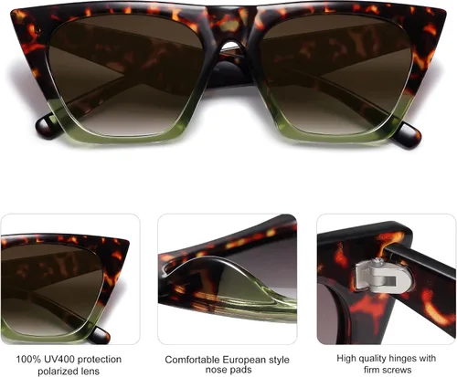 Miniatura 3 de SOJOS Oversized Square Cateye Polarized Sunglasses for Women Men Big Trendy Sunnies