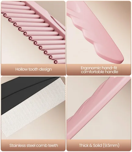 Miniatura 5 de Peine para la caspa, 2 piezas mejoradas para dientes finos del cuero cabelludo, peine de desintoxicación del cuero cabelludo para mujeres, hombres