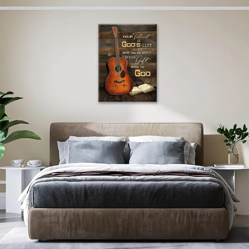 Miniatura 6 de Lienzo de guitarra para pared, diseño vintage y musical, cuadros cristianos para cocina, dormitorio, baño, oficina, retro, impresión musical