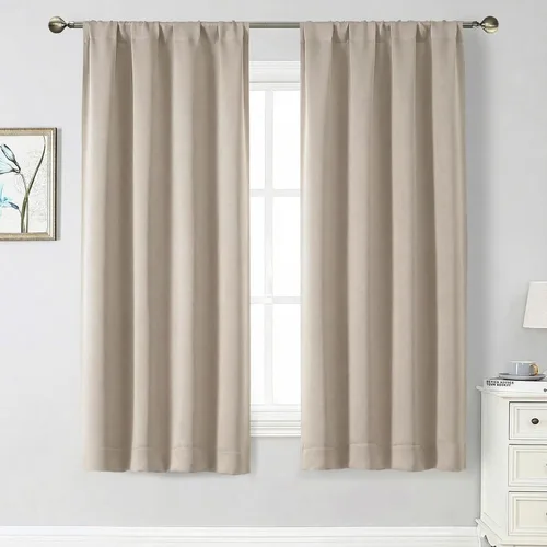 Miniatura 56 de Cortinas opacas para dormitorio, sala de estar, juego de 2 paneles de 54 pulgadas de largo, cortinas de oscurecimiento de habitación con aislamiento