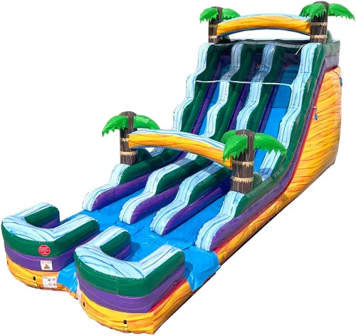 Miniatura 19 de TentandTable Tobogán acuático inflable de doble carril para niños y adultos, diversión acuática gigante de grado comercial, incluye soplador de aire