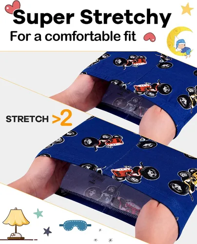Miniatura 3 de KOBERO Boys Pajamas 4 Pieces Long Set 100% Cotton Sleepwear Size 18 Months-12 Years