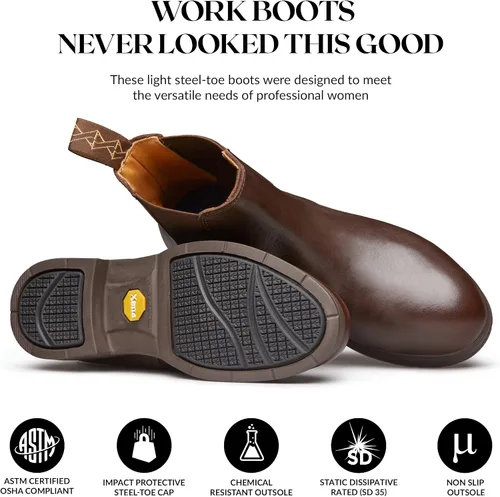 Miniatura 3 de Xena Workwear Botas de seguridad Valence SD para mujer, ónix vegano, punta de acero