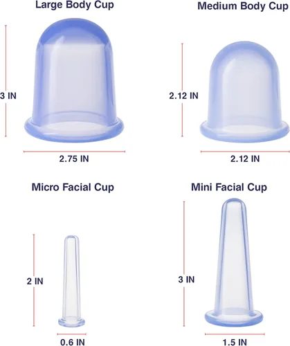 Miniatura 5 de Juegos de terapia de ventosas corporales, juego de ventosas faciales de arena, sistema de ventosas faciales, tazas de masaje de silicona, kit