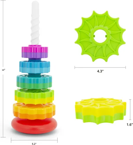Miniatura 2 de BYFWH Juguete apilable para bebés, juguetes apilables de primera calidad para niños, juguete apilable giratorio para bebés y niños pequeños, juguete