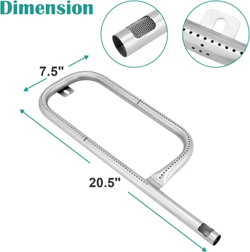 Miniatura 3 de Tubo de quemador de parrilla 41862, rejillas de hierro fundido 7645/65811 y plancha 6559 para Weber Q200, Q220, Q2000 Q2200 Series, 396000, 396001