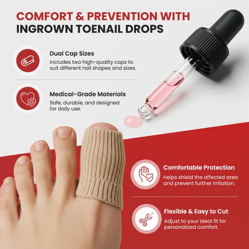 Miniatura 3 de Treatonic Gotas de tratamiento de uñas encarnadas, kit de suavizante y alivio de uñas encarnadas para un fácil recorte con tapas de gel de silicona