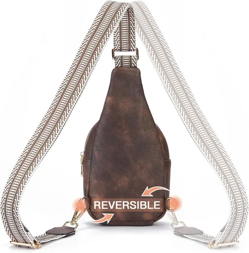 Miniatura 117 de Telena Riñonera pequeña para mujer, de cuero, cangureras, bolsa de pecho para mujer