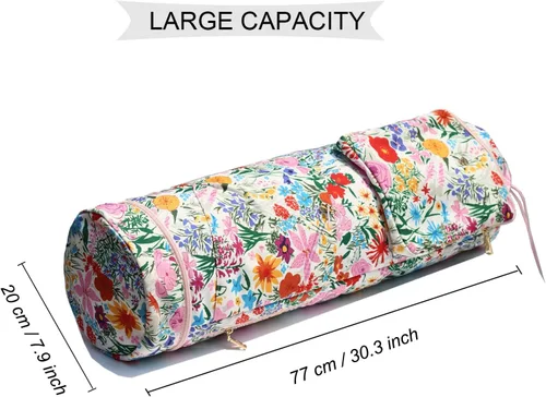 Miniatura 3 de ESVAN Bolsa para esterilla de yoga con múltiples bolsillos. Bolsa de transporte con cordón para esterilla de yoga, Pilates, ejercicio. Bolsa