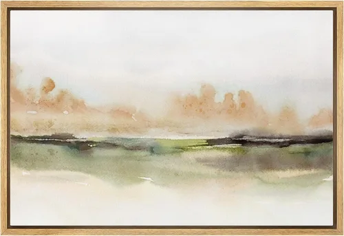 Miniatura 60 de wall26 Lienzo enmarcado de arte de pared, acuarela en tonos pastel, pino, árbol, bosque, lago, naturaleza, ilustraciones de área silvestre, arte