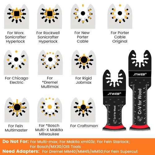 Miniatura 7 de JTWEB Hojas de sierra oscilantes de dientes japoneses de madera, 12 piezas estándar y de alcance extra largo con borde en forma de arco, cuchillas