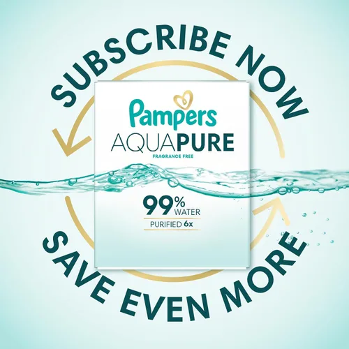 Miniatura 14 de Pampers Aqua Pure Toallitas para bebé, 99% agua, sin fragancia, 336 toallitas para bebé en total (6 paquetes con tapa de apertura)