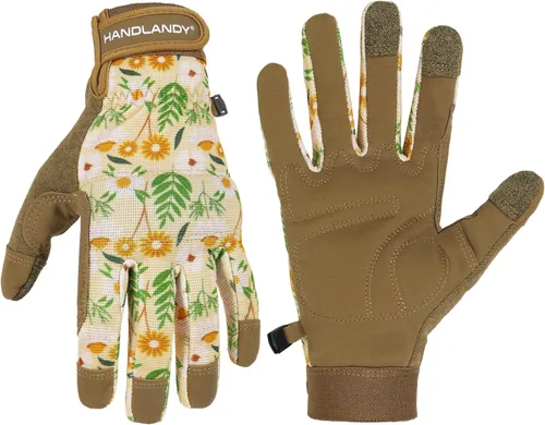 Miniatura 4 de AIGEVTURE Guantes de trabajo para hombre y mujer, guantes de jardinería de uso general con pantalla táctil, guantes de mecánico delgados de trabajo