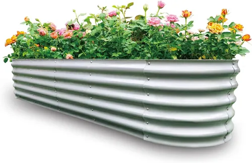 Miniatura 11 de GARDMAX 2x2x1FT Galvanized Round Raised Garden Bed Kit, Metal Planter Boxes Outdoor with Easy Assembly, Large Garden Bed for Vegetables, Fruits