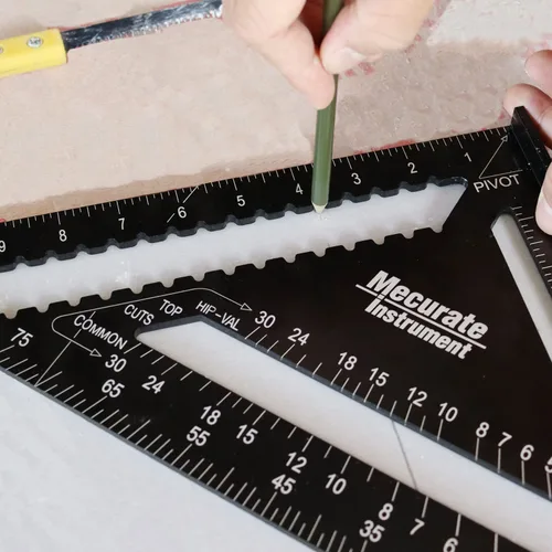Miniatura 6 de Mecurate Rafter Square, Cuadrado de Viga de 12 Pulgadas Triángulo Cuadrado de Carpintero de Aluminio Fundido a Presión para Carpintería y Ebanistería