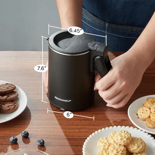 Miniatura 7 de Elite Gourmet - Hervidor eléctrico de doble voltaje 120-230V, viaje con aislamiento de doble pared de tacto frío, 0.6L, hervidor eléctrico de acero