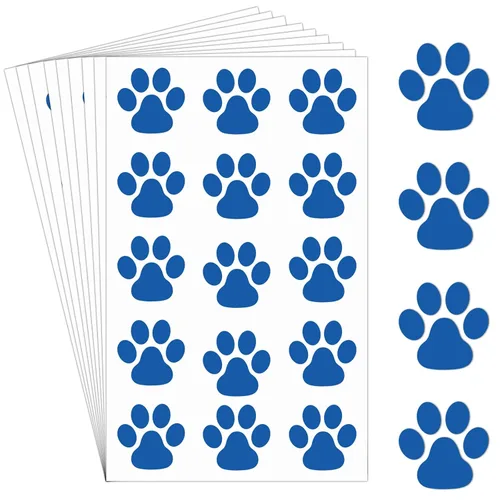 Miniatura 14 de Harloon 20 hojas, 300 unidades, tatuajes temporales de huellas de patas, calcomanías de perro extraíbles para animar patrulla de las mujeres, pies