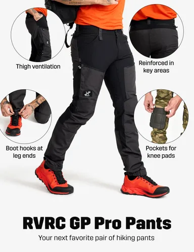 Miniatura 5 de RevolutionRace Pantalones GP Pro para hombre, pantalones duraderos y ventilados para todas las actividades al aire libre