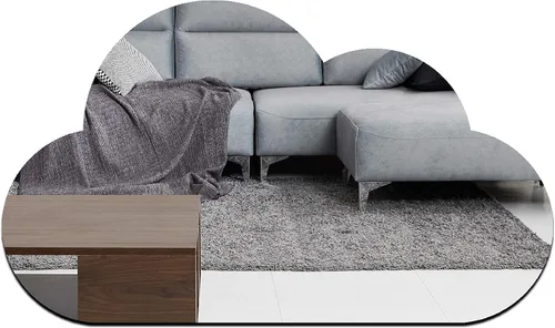 SPEEDYFORMS - Espejo en forma de nube, decoración de pared minimalista plateada moderna, 20 x 11.6 pulgadas, para decoración del hogar y