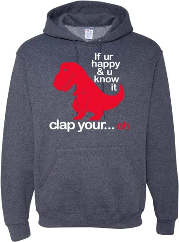 Miniatura 32 de Wild Bobby Sudadera con capucha unisex con estampado "If You're Happy and You Know it" de Dinausor
