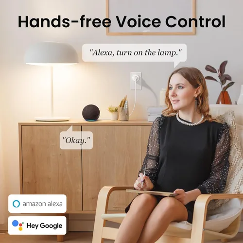 Miniatura 2 de GHome Smart Enchufe pequeño, enchufe inteligente WiFi funciona con Alexa y Google Home, salida de temporizador con control de aplicación, solo red