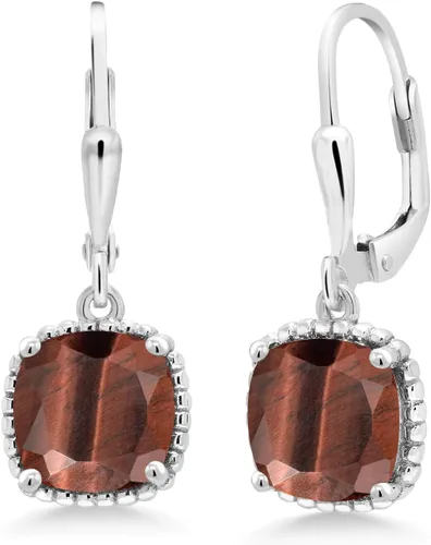 Miniatura 78 de Gem Stone King Aretes colgantes de plata de ley 925 de 0.315 pulgadas para mujer