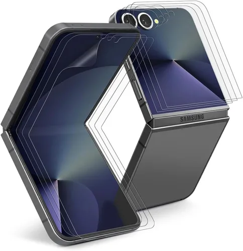 Miniatura 10 de [Paquete de 3+3] para Samsung Galaxy Z Flip 3 0.18 oz, protector de pantalla mate antirreflejos EPU+TPU, cubierta completa en el interior + 3