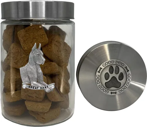 Miniatura 26 de Heritage Pewter Basset Hound Good Dog Treat Jar – Tarro de golosinas de 34 onzas con tapa hermética a rosca Regalo para propietarios de Basset