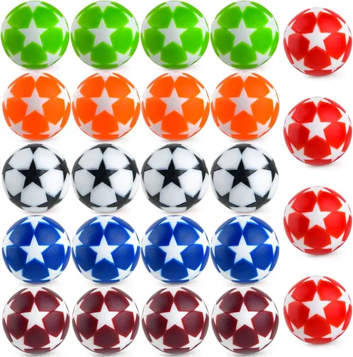Miniatura 8 de Coopay 24 pelotas de futbolín de 1.260 in, bolas de repuesto de fútbol de mesa, multicolor, bolas oficiales de juego de mesa