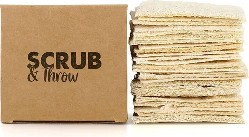 Miniatura 9 de Scrub & Throw Esponja exfoliante de lufa XL, natural, sin plástico, antiarañazos, para cocina, platos, ollas y limpieza, a base de plantas, sin