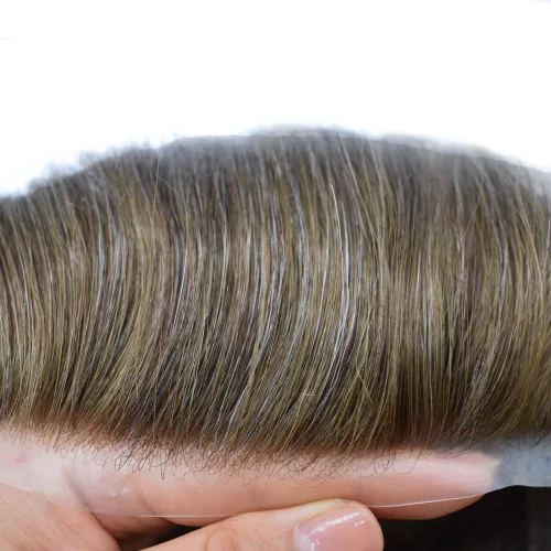 Miniatura 203 de Toupee para hombres Piezas de cabello humano real Encaje suizo para hombres Toupee unidades de cabello humano europeo para hombres Hairpieces