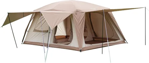 Miniatura 9 de Vidalido Tienda de campaña para 8-10 personas con 3 puertas y 2 habitaciones, tiendas de campaña grandes tipo cabaña familiar, tienda de campaña