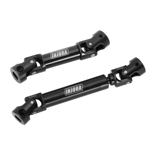 INJORA Eje de transmisión de acero negro delantero trasero central con orificio en forma de D para TRX4M Defender Bronco 1/18 RC Crawler Upgrade,